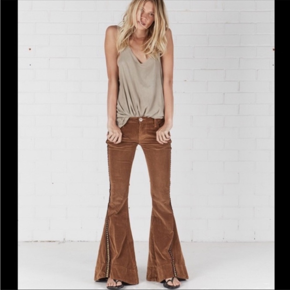 OneTeaspoon Marines Low Rise Brown Flare Corduroys - Picture 4 of 6